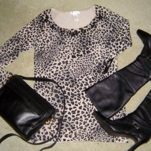 Vertigo Paris beaded leopard knit tunic NWT
